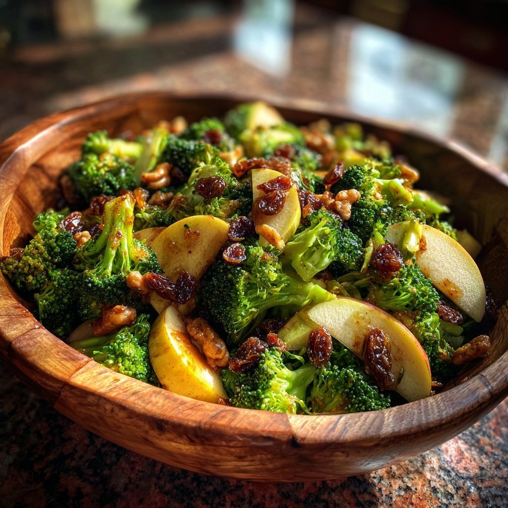 Broccoli Apple and Raisin Salad