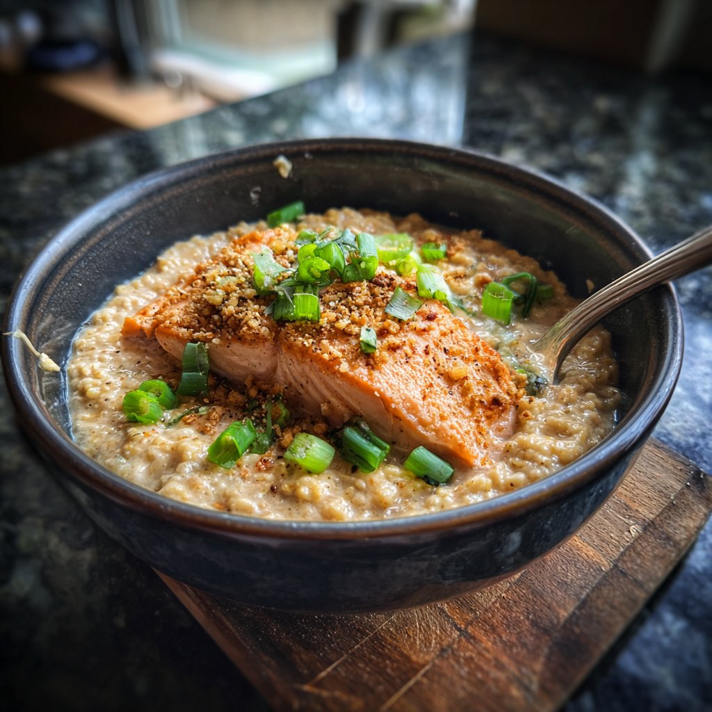 Savory Oatmeal with Salmon