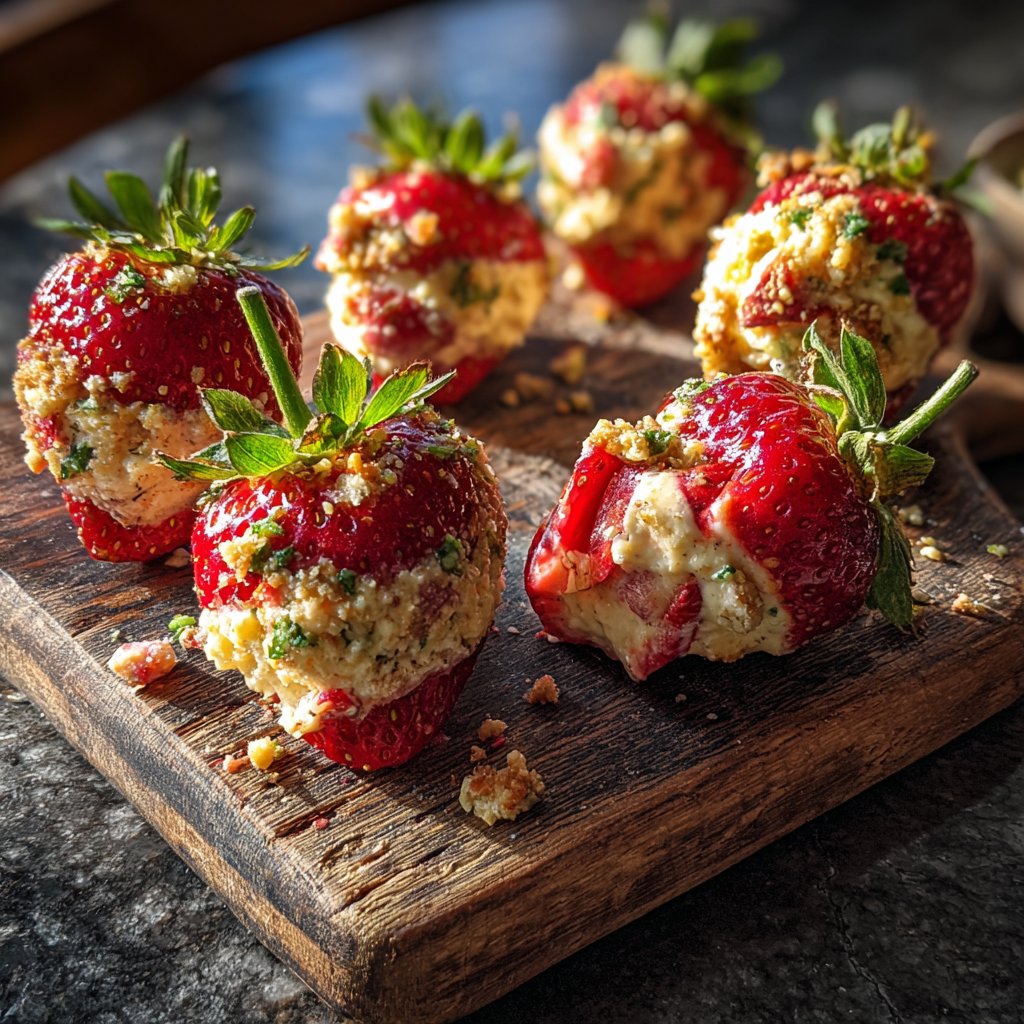 Mini Cheesecake Stuffed Strawberries