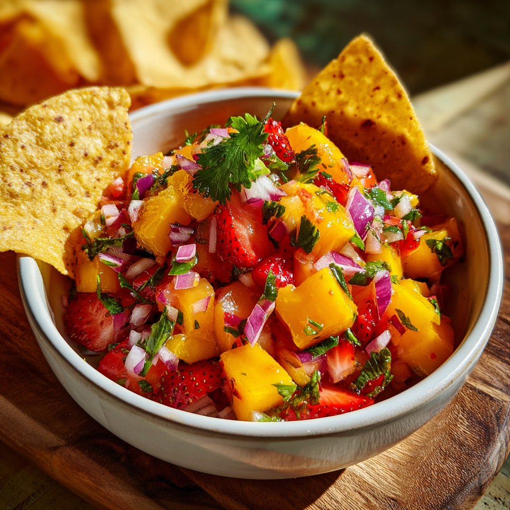 Mango Salsa with Strawberry Twist