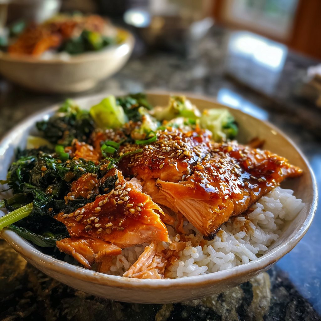 Teriyaki Salmon and Rice Bowls